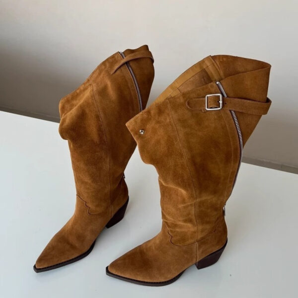 Women’s Suede Cowhide Slouch Riding Boots